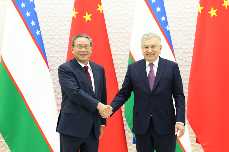 李强会见乌兹别克斯坦总统米尔济约耶夫